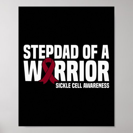 Poster Mens Stepdad d'un guerrier Sensibilisation aux cel (Devant)