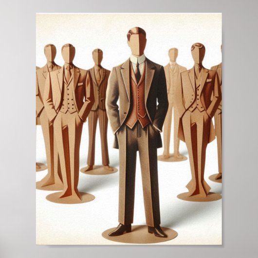 Poster Mens Suits Mode Papier artisanat art (Devant)