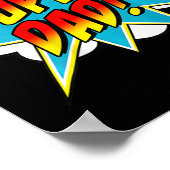 Poster Mens Super Papa Comic Book Superhero Fête des père (Coin)