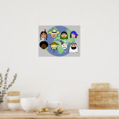 poster "Mensen over de hele wereld" (Keuken)