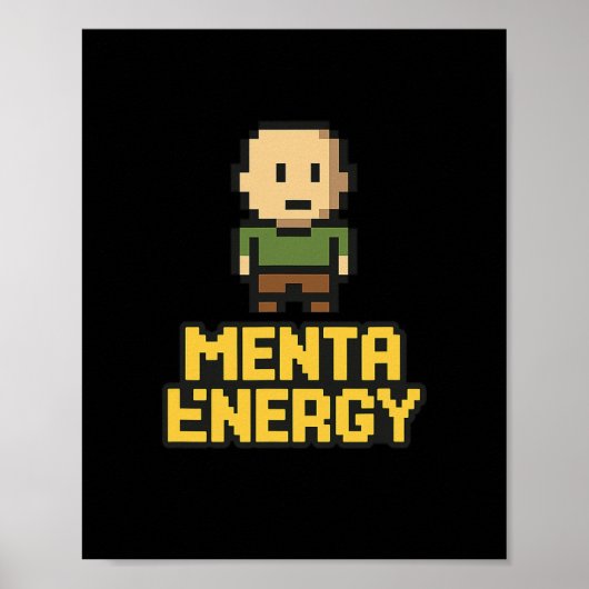 Poster Menta Energy Pixel Gamer Funny Graphic Tee  (Devant)
