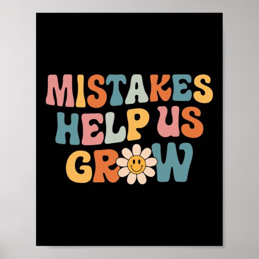 Poster Mentalité de croissance positive Daisy Rétro Profe (Devant)