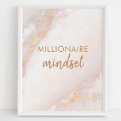 Poster Mentalité de Millionnaire Citation Marbre Doré Pea
