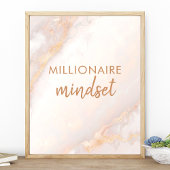 Poster Mentalité de Millionnaire Citation Marbre Doré Pea