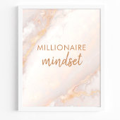 Poster Mentalité de Millionnaire Citation Marbre Doré Pea