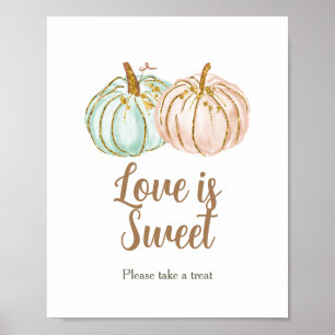 Poster Menthe et Pêche Citrouille L'amour est doux signe