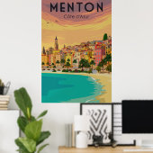 Poster Menton, Cote d'Azur (Bureau à domicile)