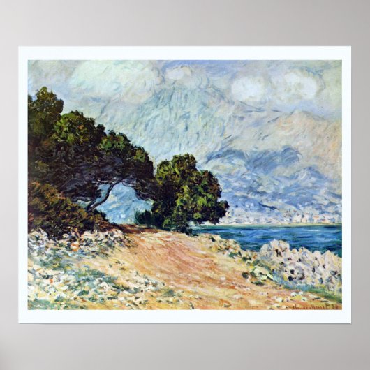 Poster Menton vu du Cap Martin par Claude Monet (Devant)