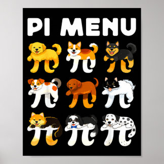Poster Menu 3.14 professeur de mathématiques joyeuse jour