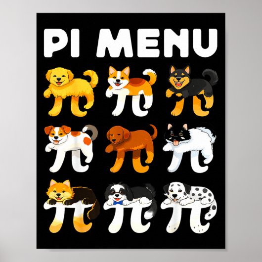 Poster Menu 3.14 professeur de mathématiques joyeuse jour (Devant)