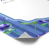 Poster Menu Baby shower sucré aux bleuets (Coin)