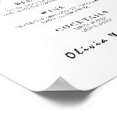Poster Menu Bar Mariage Calligraphie Élégante Panneau de (Coin)