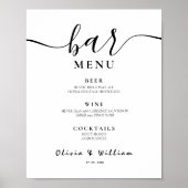 Poster Menu Bar Mariage Calligraphie Élégante Panneau de (Devant)