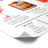 Poster Menu Bar Mariage Calligraphie Élégante Panneau de  (Coin)
