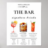 Poster Menu Bar Mariage Calligraphie Élégante Panneau de  (Devant)