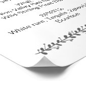 Poster Menu Bar mariage Élégant panneau de réception (Coin)