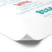 Poster MENU BAR Style fiesta mariage et réception de fête (Coin)