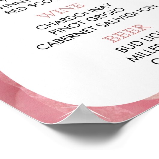 Poster Menu Bar - Victorian Dusty Rose (Coin)