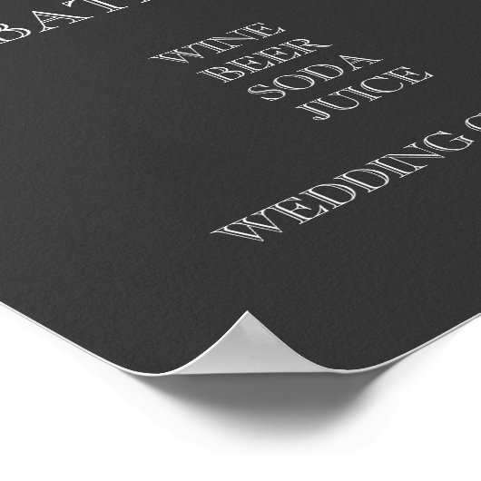 Poster Menu Barre mariage (Coin)