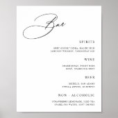 Poster Menu Barre Mariage simple (Devant)