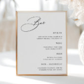 Poster Menu Barre Mariage simple