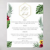 Poster Menu Barre Mariage Tropical (Devant)