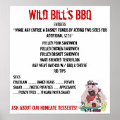POSTER MENU BBQ DE WILD BILL (Devant)