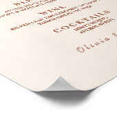 Poster Menu Boho Burnt Orange Terracotta Mariage Bar (Coin)