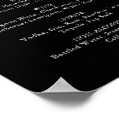 Poster Menu Boho Fleur sauvage Black Mariage Boissons (Coin)