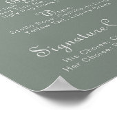 Poster Menu Boho Green Mariage Bar (Coin)