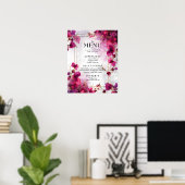 Poster Menu & Boire Fuchsia Enchantement : Aquarelle (Bureau à domicile)