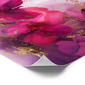 Poster Menu & Boire Fuchsia Enchantement : Aquarelle (Coin)