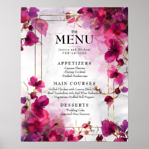 Poster Menu & Boire Fuchsia Enchantement : Aquarelle