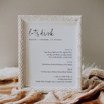 Poster Menu boisson de la barre Mariage STELLA<br><div class="desc">Découvrez le charme captivant de notre collection Stella, méticuleusement conçue pour insuffler à votre baby shower un air de minimalisme moderne et une touche de sophistication pointue. Conçue pour mêler harmonieusement charme bohème et élégance intemporelle, cette collection polyvalente garantit l'élévation de l'esthétique de tout baby shower de style, transformant votre...</div>