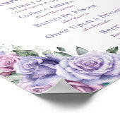 Poster Menu Boisson de Quinceañera Floral Lavender violet (Coin)