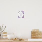 Poster Menu Boisson de Quinceañera Floral Lavender violet (Cuisine)