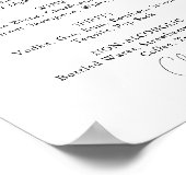 Poster Menu Boissons mariages Panneau Calligraphie simple (Coin)