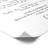 Poster Menu Boissons mariages Signal Script fantaisie (Coin)
