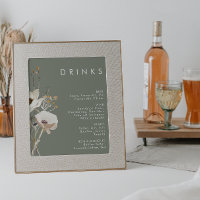 Menu Boissons pour Mariage de Fleur sauvage de Whi