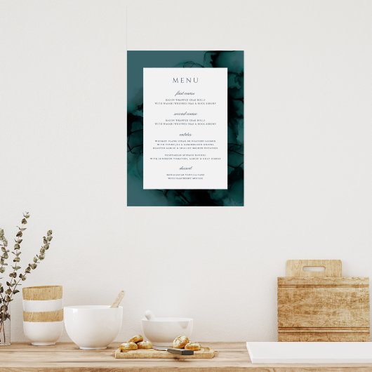Poster Menu Buffet Encre Verte (Cuisine)