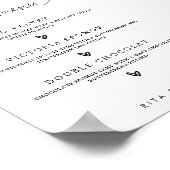 Poster Menu Calligraphie moderne Mariage gâteau signe (Coin)