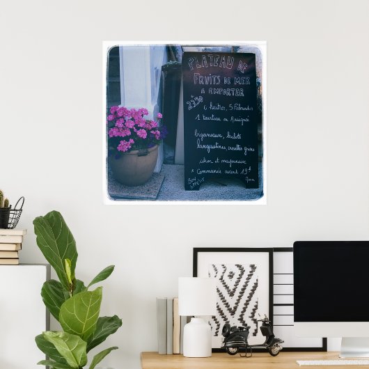 Poster Menu Chalkboard français (Bureau à domicile)