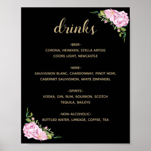Poster Menu Chic Roses Roses Roses Roses Noires