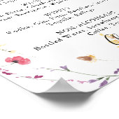 Poster Menu classique de boissons de mariage aux fleurs s (Coin)