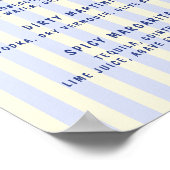 Poster Menu Cocktail Fête des mariées à rayures (Coin)