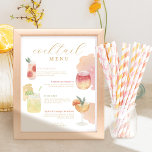 Poster Menu Cocktail menu Mariage Aquarelle Bar Menu Bois<br><div class="desc">Menu de cocktails mariages doux, acidulé et citronné, imprégné d'amour ! Notre collection de mariages modernes de cocktails citrus floral paradise capte une ambiance cocktail estivale. Une palette de couleurs doux et feutrée, à base de pêche à la pêche à la citronnelle, de jaune, de vert et de lavande, éclatant...</div>