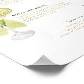 Poster Menu Cocktail menu Mariage Aquarelle Bar Menu Bois (Coin)
