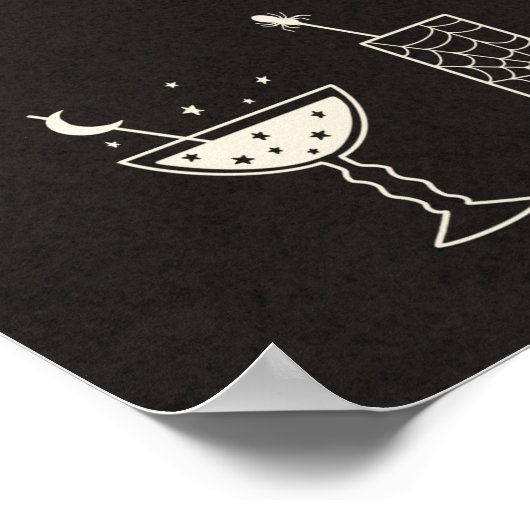 Poster Menu cocktail moderne Halloween du milieu du siècl (Coin)