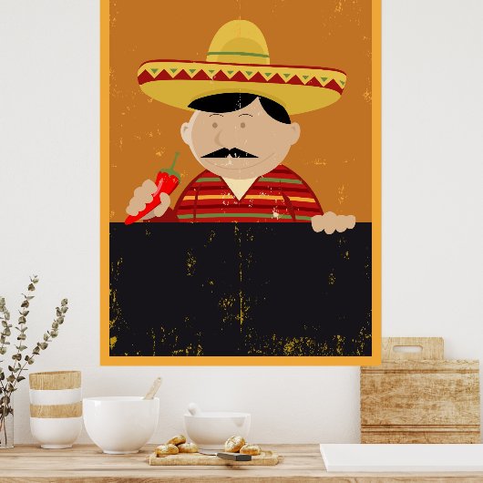 Poster Menu cuisinier mexicain (Cuisine)