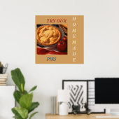 POSTER MENU D'AFFICHAGE D'ART APPLE PIE (Bureau à domicile)